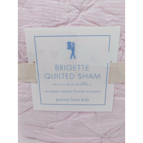Pottery Barn Kids Brigette Ruffle Quilted Shams Pair‎ 2 European Square 26" NEW - Picture 5 of 12